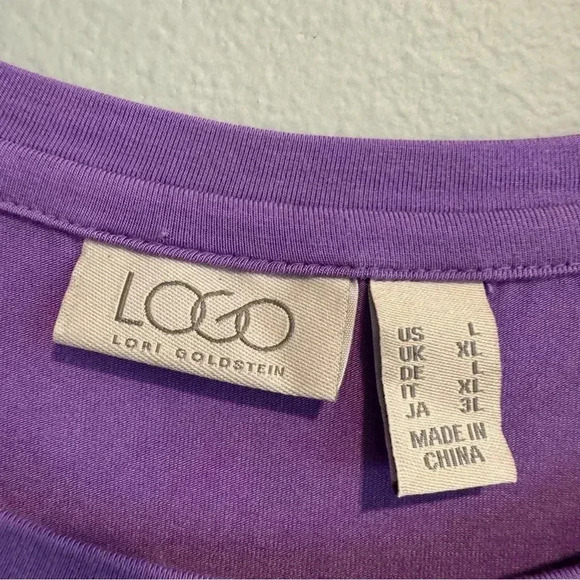 LOGO Tunic Top Pockets Mesh Long Sleeve Comfy Stretch Lagenlook Boho Casual L - Picture 5 of 5